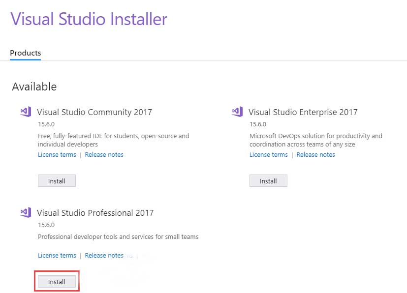 Install Visual Studio C#